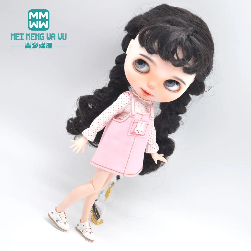 1 шт. аксессуары для одежды Blyth fashion джинсовая юбка на бретельках синяя розовая