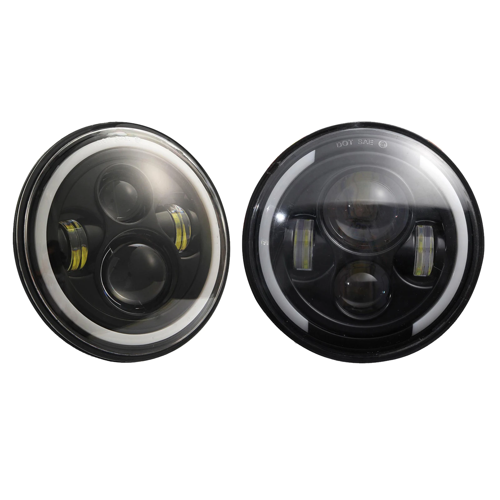 

7" Round LED Headlights 200W Halo Headlight Angel Eye Ring High Low Beam for Jeep Wrangler Unlimited JK 4 Door 5 8 7