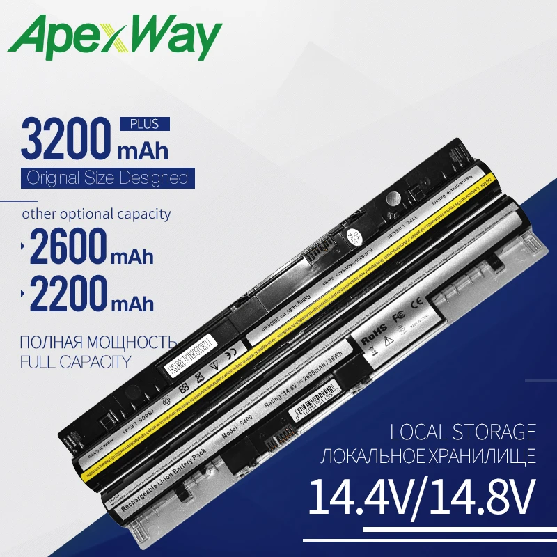 

Apexway 4-элементный Аккумулятор для ноутбука L12S4L01 4ICR17/65 L12S4Z01 для Lenovo I1000 IdeaPad S300 S310 S400 S405 S410 S415 14 15D M30 M40