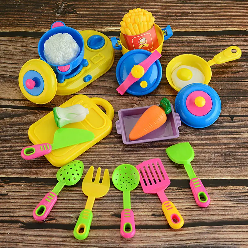 

17Pcs/set Kids Play House Kitchen Toys Plastic cook food Vegetable Pretend Play Game Toy Girls Boys Early Teaching Props