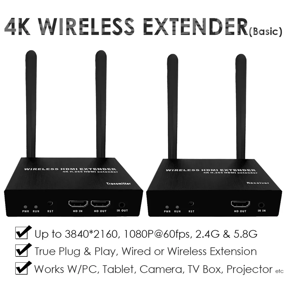 4K Wireless Wireless HDMI Extender Transmitter Receiver Video WIFI 200m Wireless HDMI TV Sender Kit With IR