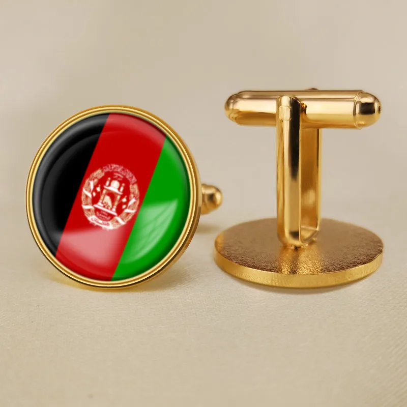 

Coat of Arms of Afghanistan Afghans Map Flag National Emblem Cufflinks