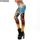 Женские горячие леггинсы FCCEXIO с рисунком из фильма, Женская эластичная тонкая юбка со средней талией