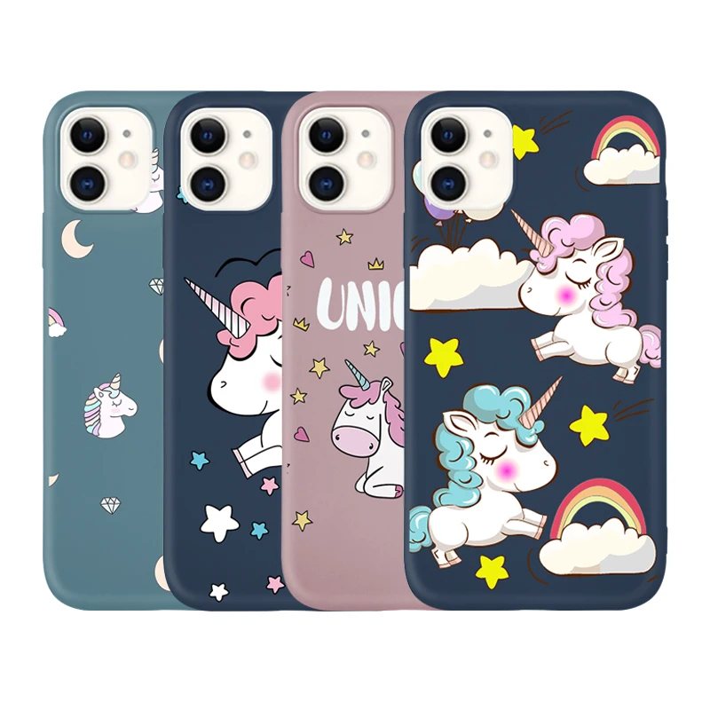 

Fashion rainbow cloud unicorn pattern matte soft phone case for iPhone11 11Pro 11ProMax 6s 7 7Plus 8Plus X XS XR XSmax SE 2020