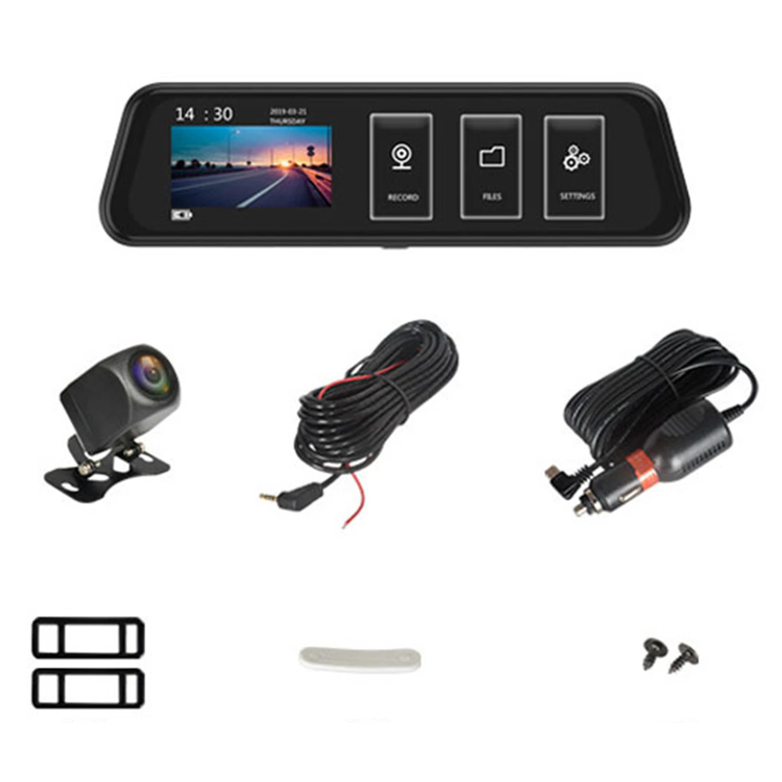 

12V 10 Inch 1003 1080P Rearview Mirror DVR Dual Lens Driving Recorder for Car Driving Recorder 170-Degree Car DVR Car Accessory