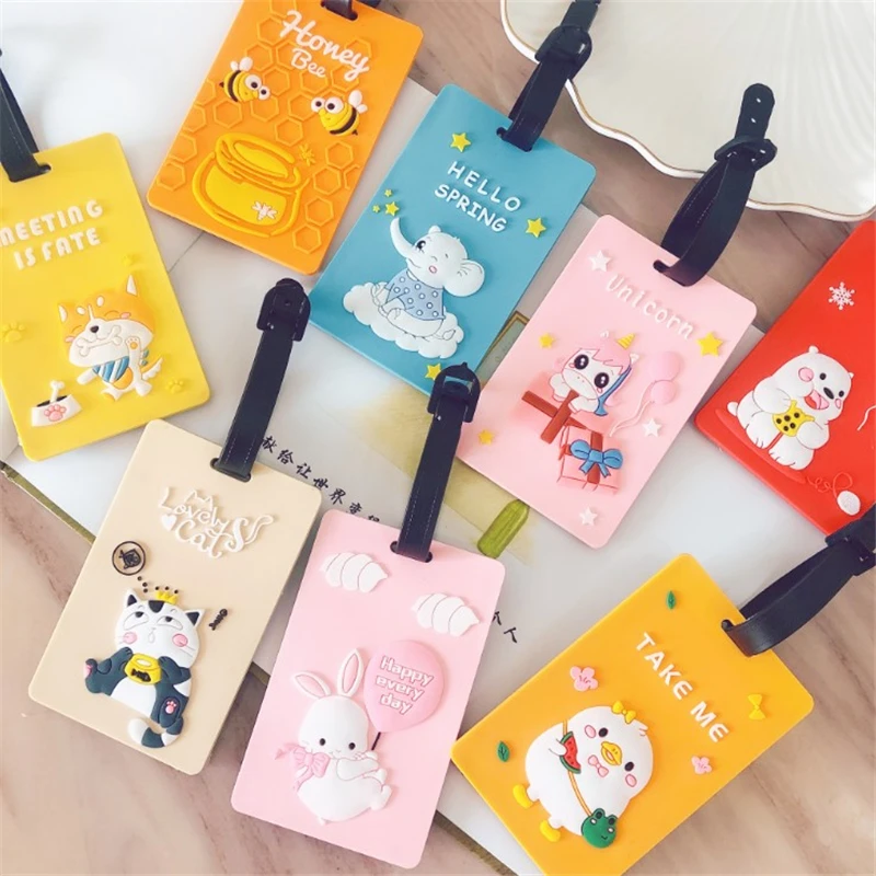

Travel Accessories Luggage Tag Animal Cartoon Silica Gel Suitcase ID Addres Holder Baggage Boarding Portable Label