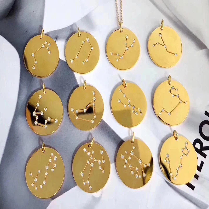Virgo 12 Созвездия круглый longNecklace Horoscope Астрология зодиака заявление ожерелье для