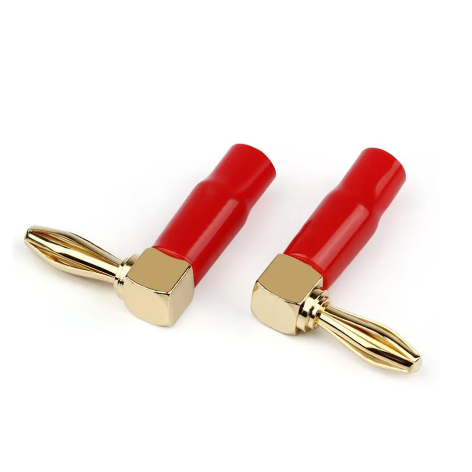 Разъемы типа банан под прямым углом аудиоадаптер с позолоченным разъемом 90