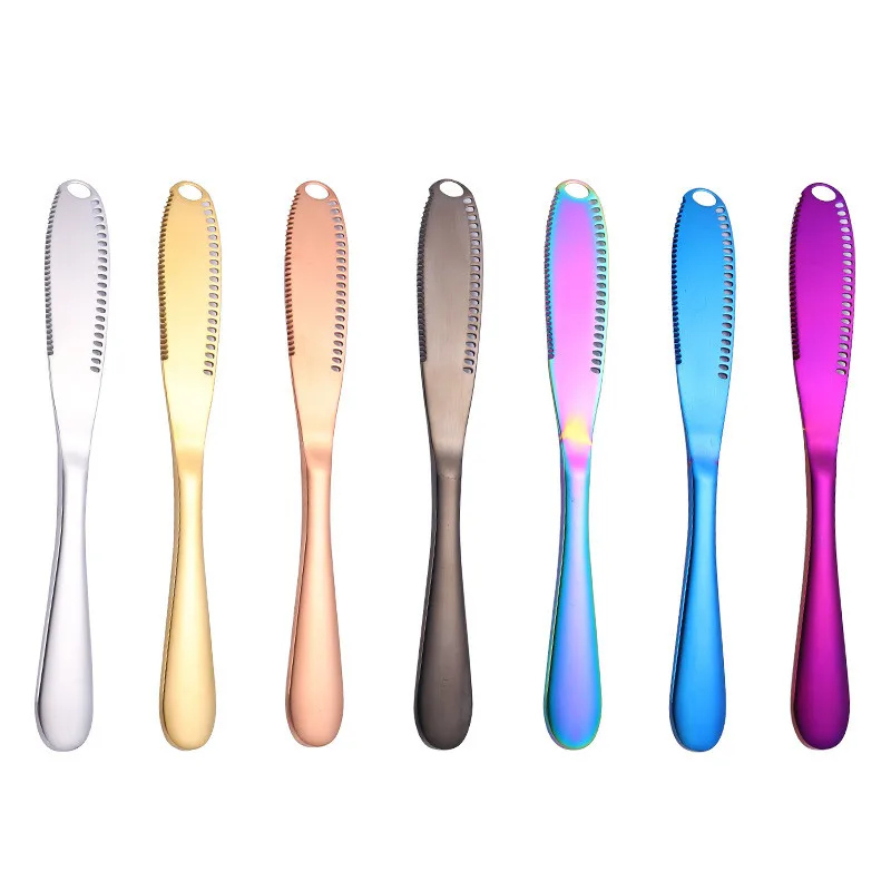 

50pcs/lot Colorful kitchen knife Stainless Steel High-Grade Thick Cutlery Cheese Butter Knife Butter Cream Spatula