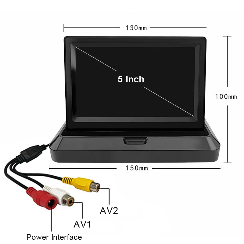 Складной автомобильный монитор 5 дюймов TFT LCD 800*480 парковки заднего вида и 12