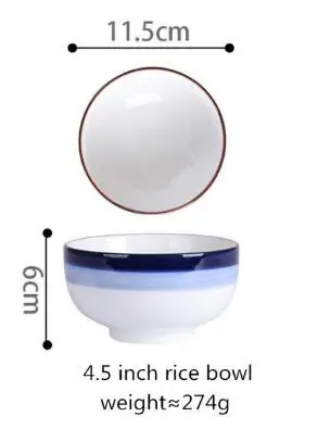 11.5cm Rice bowl Теарелка керамическая подставка для кухни набор посуды посуда рисовый салат лапша миска для супа кухня - Цвет: 11.5cm Rice bowl