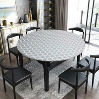 sm 10style various shape print round elastic edge waterproof oil proof table cover cloth spills dents scratches protector decor