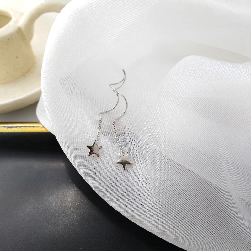 Mihan Women Jewelry Simply Star Earrings 2021 New Design Silvery Plating Twist Stick Drop For Girl Fine Accessories | Украшения и