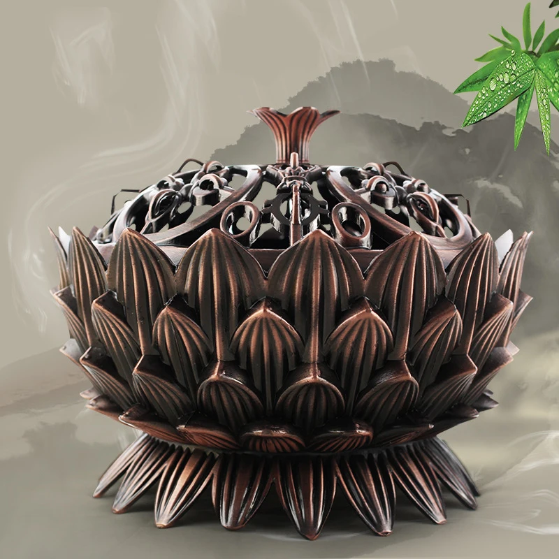 

Small copper incense burner alloy aromatherapy crafts incense incense utensils lotus incense burner home tea room incense burner