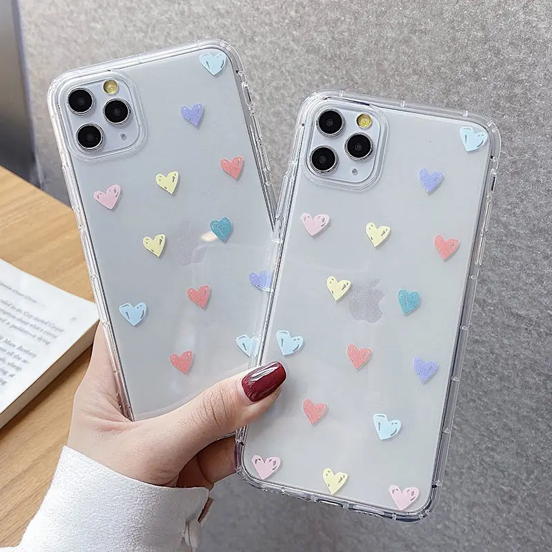 Прозрачный чехол Love Heart Wave Poin для телефона iPhone SE 2020 11Pro Max XR XS X 6S 7 8 Plus мягкий 11