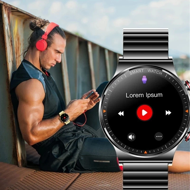 2022 New 454*454 HD Display Smart Watch Men Bluetooth Call IP68 Waterproof Music Player Connect Bluetooth Headset Smartwatch ECG