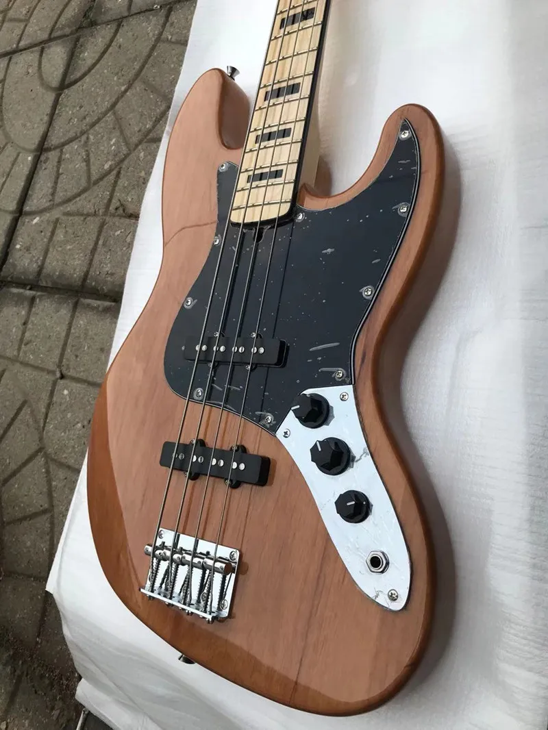 2021 высокое качество 4 струны джаз бас Альдер естественный цвет реальные