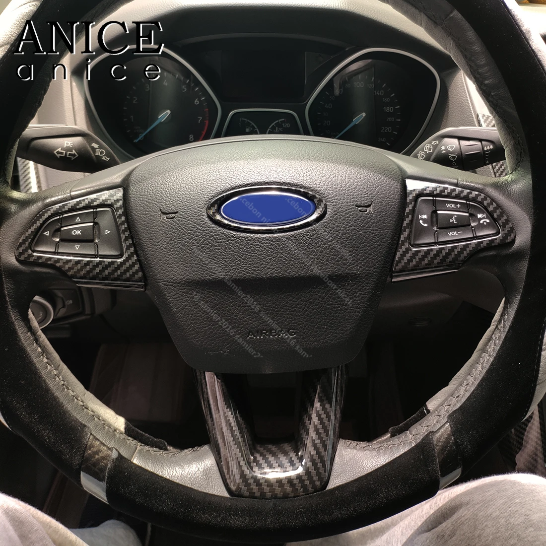 3 шт. чехол на руль из углеродного волокна подходит для ford Focus Escape Kuga not For RS