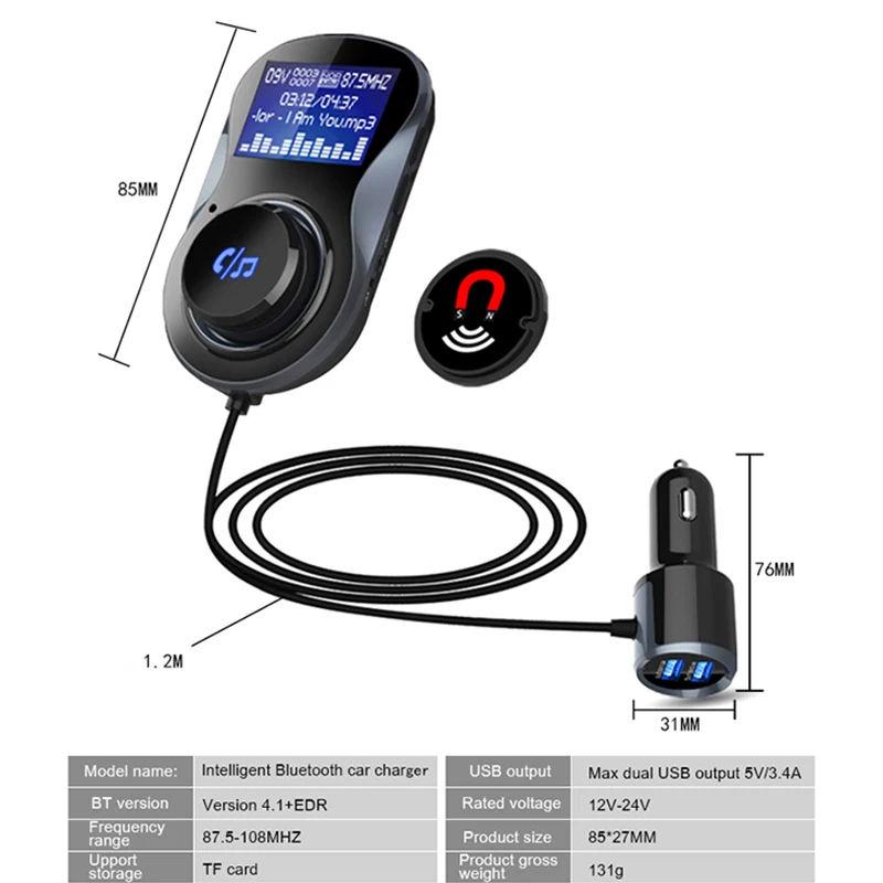 Новинка Автомобильный MP3-плеер Bluetooth автомобильное зарядное устройство