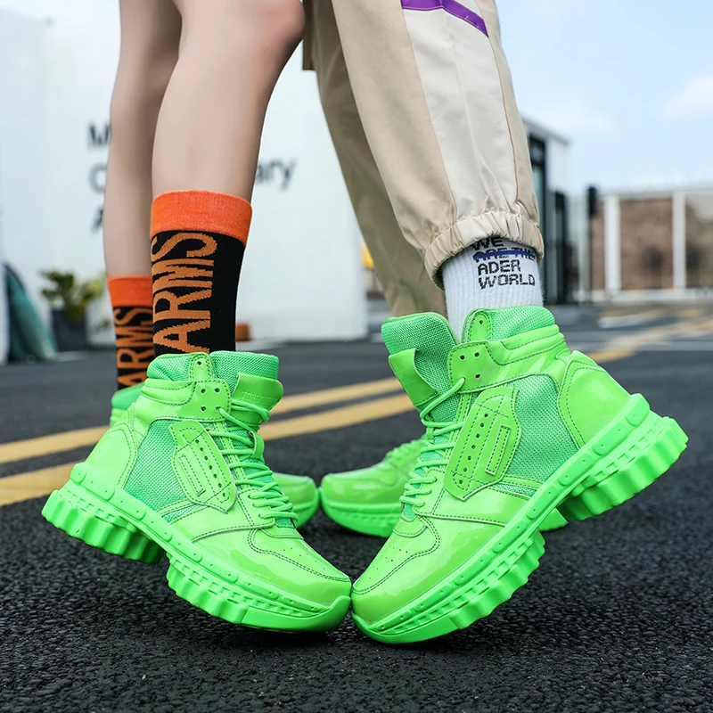Новые Индивидуальные высокие парные ботинки модные однотонные классные уличные