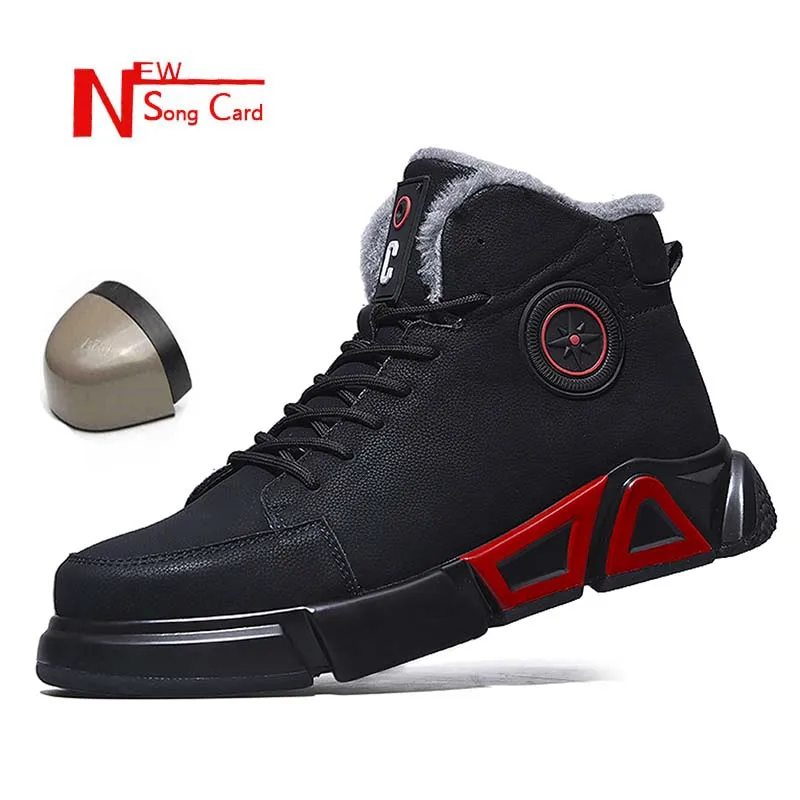 Мужские защитные ботинки теплые и прочные рабочие со стальным носком дышащие для
