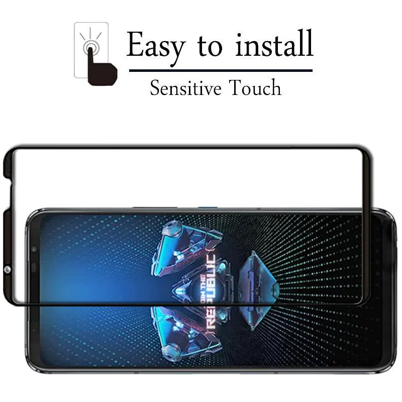 3Pcs/Lot Full Glue Full Cover Tempered Glass For Asus ROG Phone 5 ZS673KS 9H Screen Protector For ROG Phone 5 Protective Glass