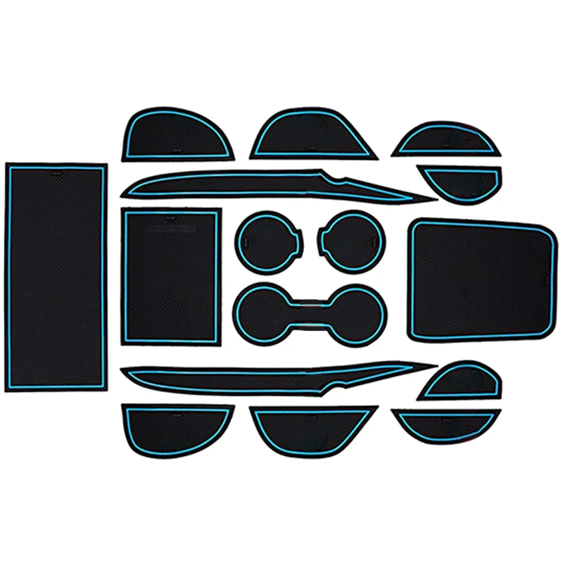 Для Toyota Prius и Prime 2016-2018 Набор аксессуаров для подстаканника и центральной консоли с подгонкой под индивидуальные размеры 16 предметов (синий треугольник)