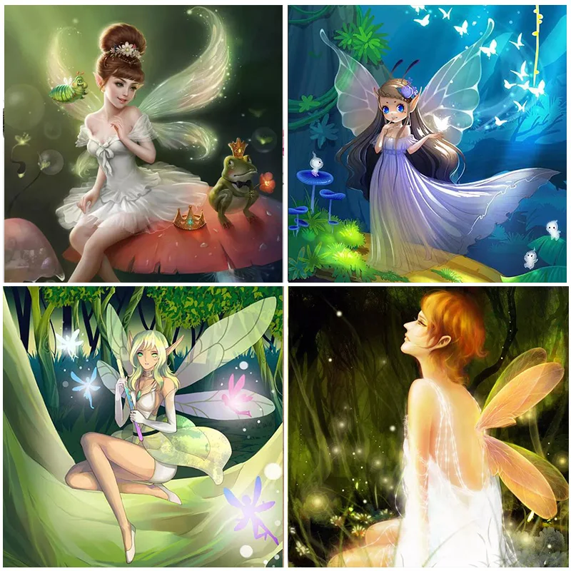 

Fantasy Butterfly Elf Girl 5D Diamond Painting Gift Full Square Design Home Decor Embroidery Round Drill Display Animal Stitch
