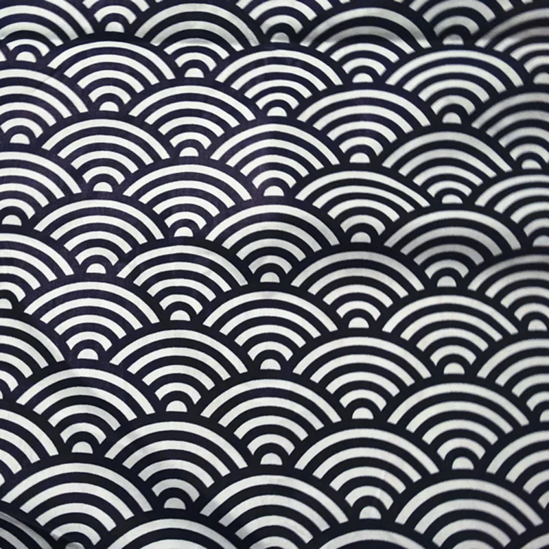 Хлопковая саржевая ткань с принтом морской волны Детская одежда для рукоделия