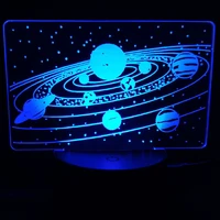 solar system 3d optical illusion lamp universe space galaxy night light for kids boys girls as on birthdays or holidays gifts