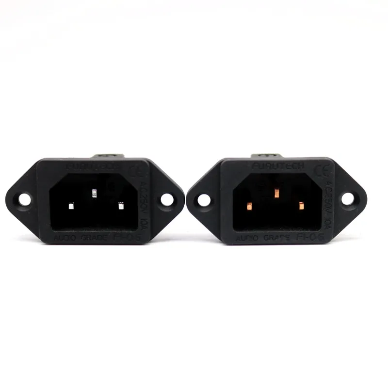 XSSH 4 шт. FI-06 Hi-end DIY HIFI красный Чистый медный покрытие родий США штекер впуск iec розетка питания AC 250 В 10A