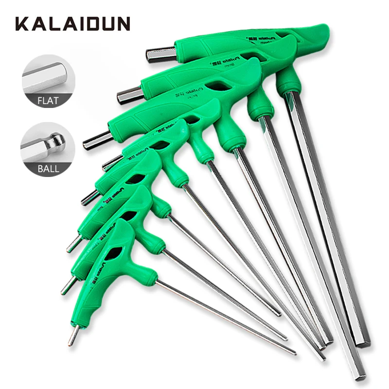 

KALAIDUN 8Pcs Hexagon Wrench Set Allen Key T-Shaped Screw Nuts 2-10mm Universal Spanner CR-V Car Household Portable Repair Tools