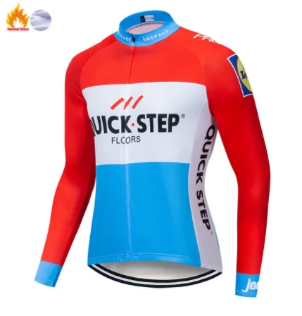 JERSEY QUICK STEP Зимняя Теплая Флисовая велосипедная одежда, мужская Трикотажная одежда, костюм для езды на велосипеде, MTB, одежда, комбинезон, комплект - Цвет: JERSEY