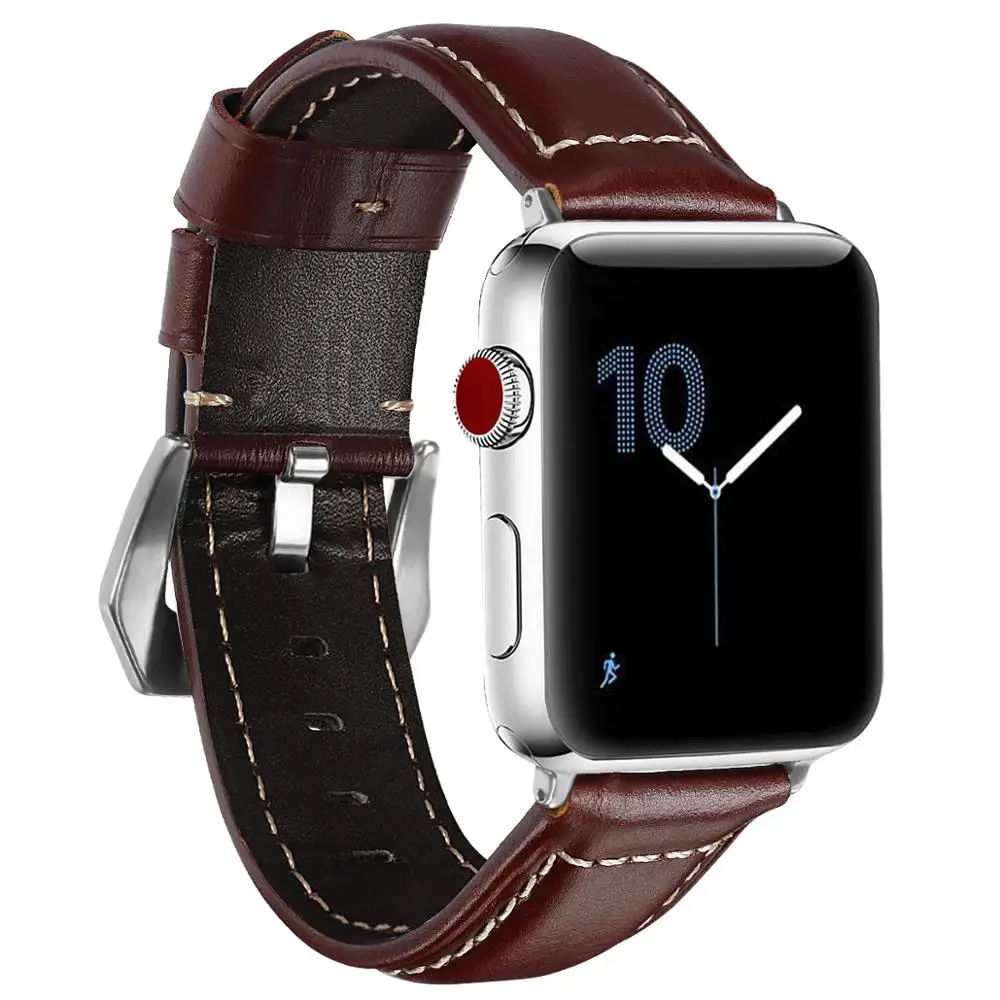 

Ремешок кожаный для iwatch Band Series 5 4 3 2 38 42 мм, совместим с Apple Watch 4 5 Band 40 мм 44 мм