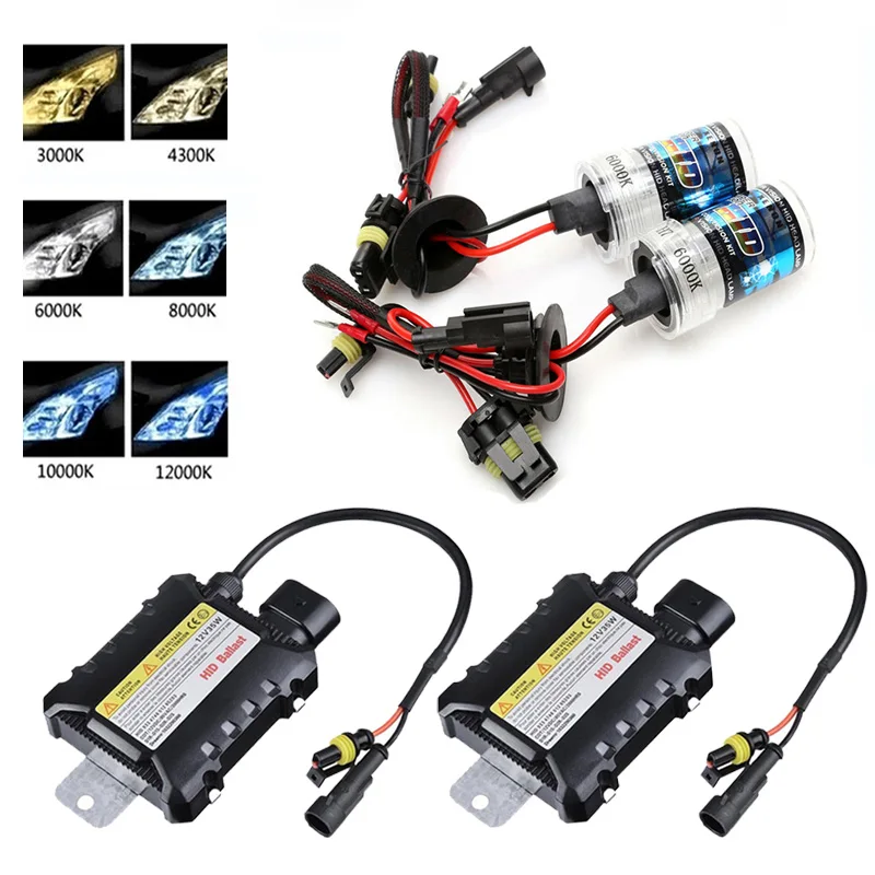 Ксеноновый комплект hid 55 Вт 1 ксеноновый H7 H4 H1 H3 H8 H10 H11 H13 880 H27 9004 9005 9006 9007 4300K 6000K 8000k 35