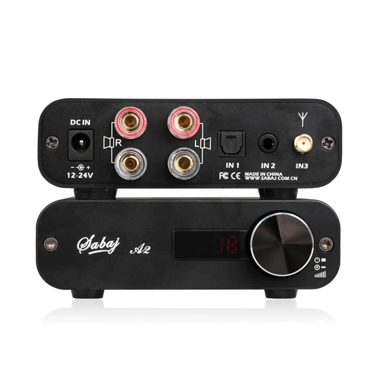 Используется продукт Sabaj A2 цифровой усилитель небольшого класса D с пультом