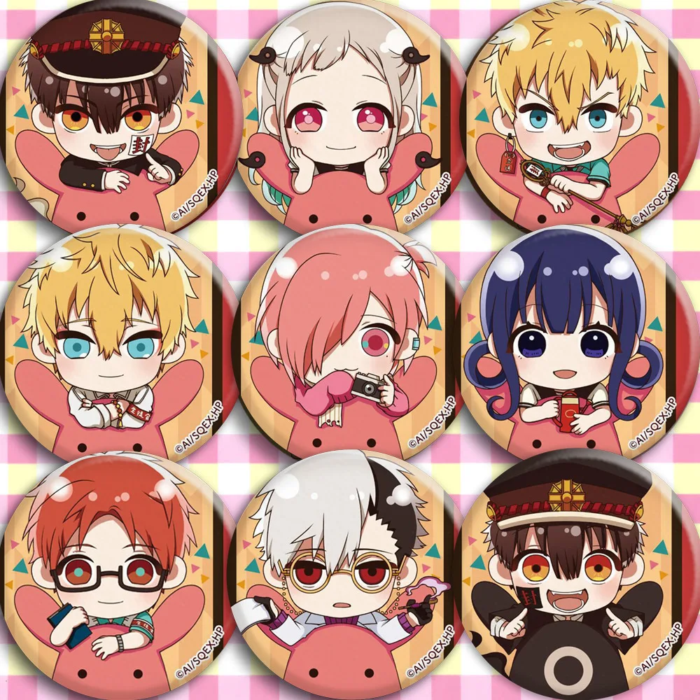 

9 PCS/LOT Anime Pins Toilet-Bound Hanako-kun Badge Yugi Amane Yashiro Nene Toilet Bound Hanako kun Bedge Toy Brooch Model Doll