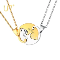 u7 cute cat pendant stainless steel custom friendship matching set necklaces for men women couples necklace dz003