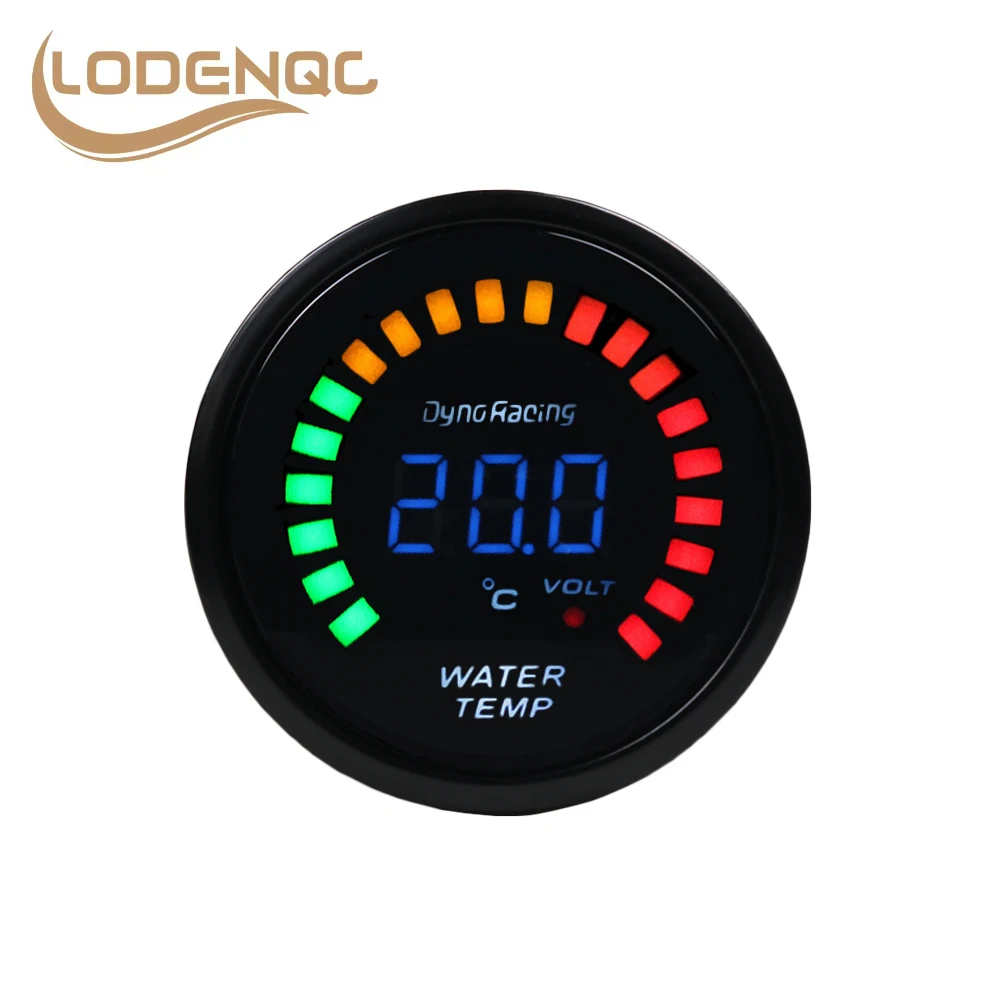 

Lodenqc Car Meter 52mm 2 Inch LCD Digital Water Temp Gauge With Sensor Water Temperature Gauge