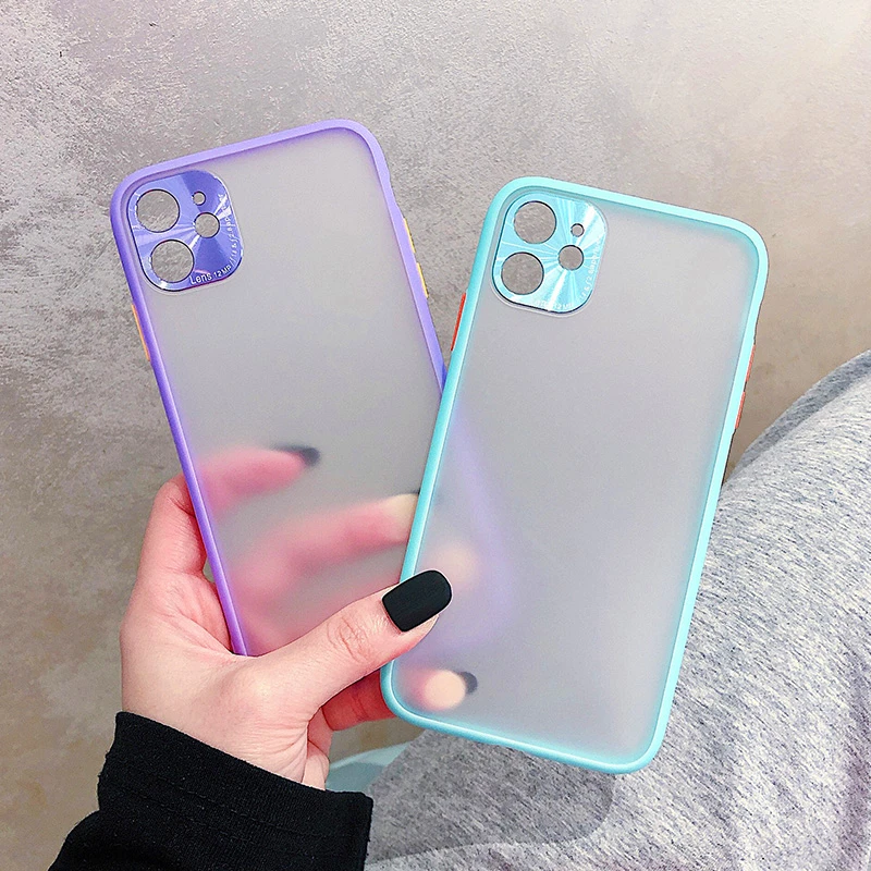 Матовый металлический защитный чехол для телефона с камерой iPhone 11 Pro XS Max SE 2 XR 7 8 Plus