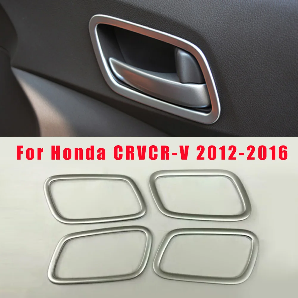 

For Honda CRV CR-V 2012-2016 Car Inner Door Bowl Decor Cover ABS Chrome Interior Accessories Car Stickers
