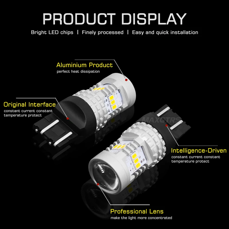 MAXGTRS T20 Белый светодиодный W21/5 Вт 7443 светодиодный фонарь 800Lm 3020 14SMD автомобильный тормозной обратный стояночный DRL противотуманный светильник резервная галогенная лампа