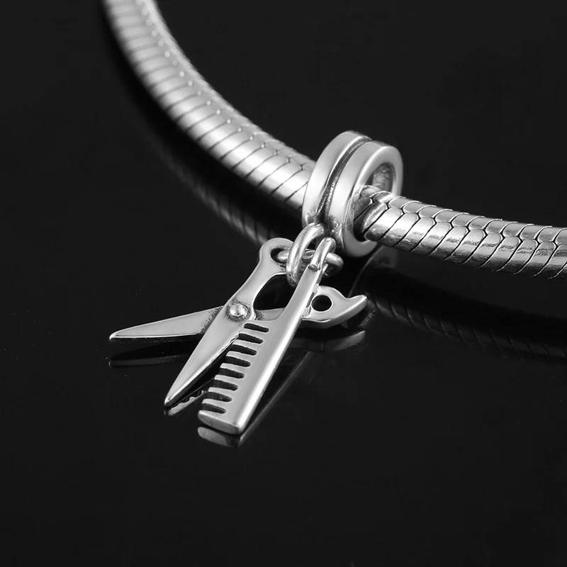 Модные парикмахерские инструменты из стерлингового серебра 925 пробы ножницы и