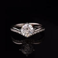 round s925 silver moissanite ring 1 00ct d vvs luxury moissanite weding ring for women