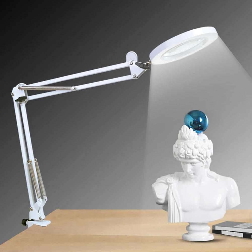 

LED 8x Magnifying Floor Stand Lamp Multi-use Magnifier Glass Cold Ligtht Beauty Facial Light for Salon Nail Tattoo
