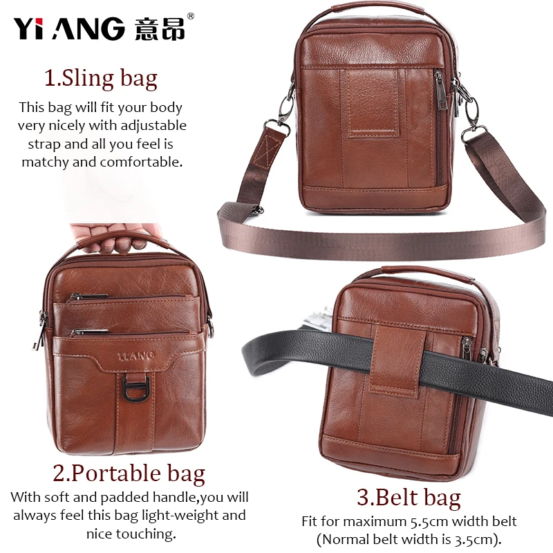Мужская поясная сумка стильная многофункциональная деловая сумочка из