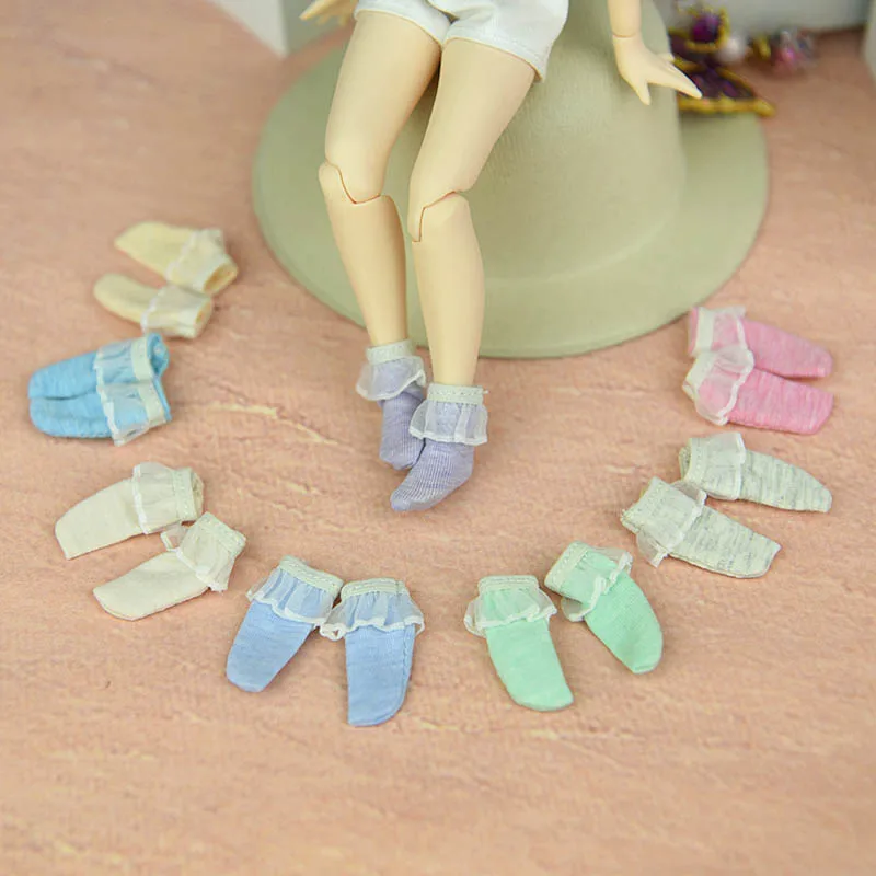 1 пара однотонные короткие носки для куклы Blythe кружевные кукольного домика Blyth Licca