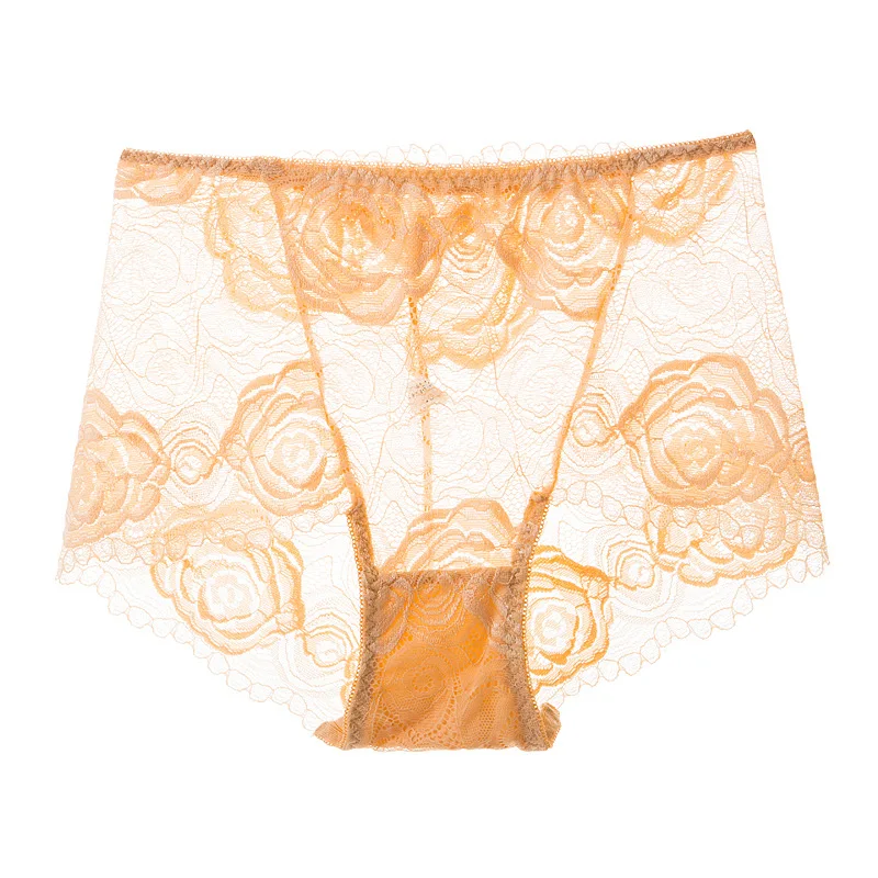 

Underwear Women High Waist Sexy Lace Panties Ultra-thin Briefs Seamless Lingerie Ladies Panties Rose Pattern Female Knickers