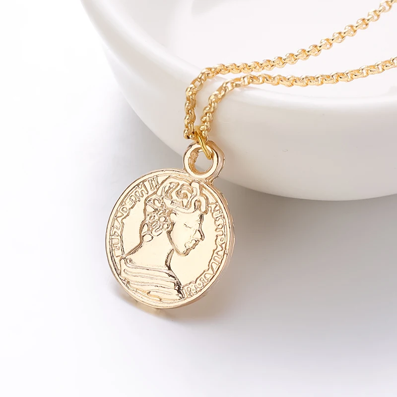 

20pcs Alloy Gold Coin Charms Carved Portrait Charms For Bracelets Pendants Necklaces DIY Making Accessories