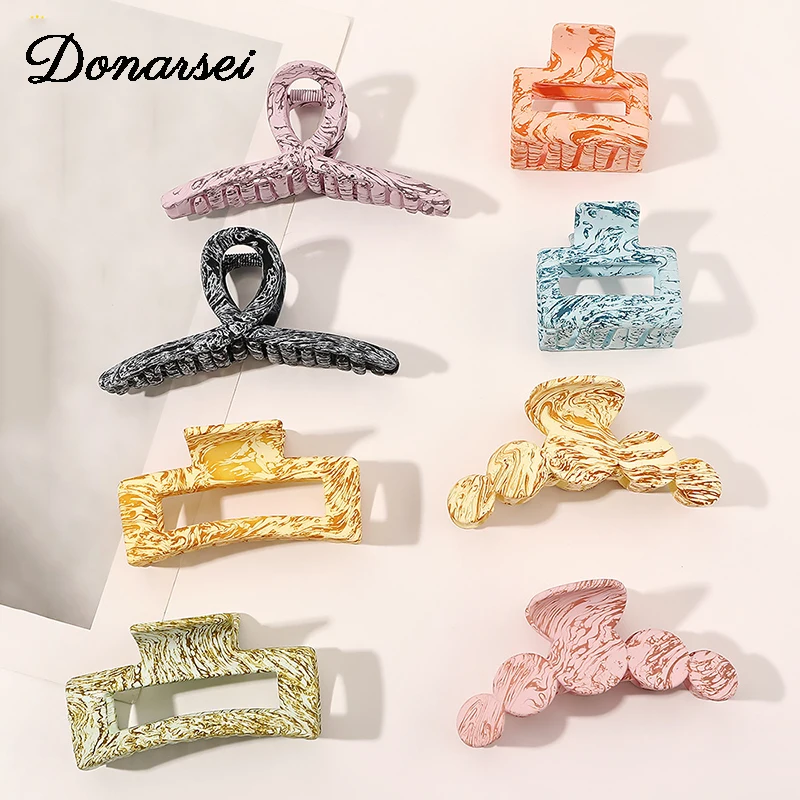 

Модный зажим для волос с текстурой древесины Donarsei, женский геометрический зажим для волос, зажим для волос для девочек, зажим для волос, голо...